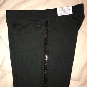 VS Pink sparkly black leggings